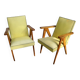 Pair of bridge armchairs with compass feet