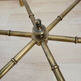 Pair of faux bamboo low tables in the style of Bagues ca.1960.