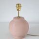 Recycled vintage lamp — Pink ceramic base and red fabric shade