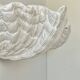 Pair of XL vintage shell plaster wall lights, France, attributed to S. Roche.