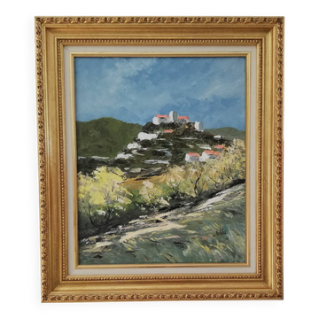 Oil painting on canvas by "Roger NEDELEC" (1927/2015) "from the top of the hill".