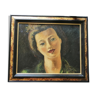 Huile sur panneau signée et titrée au dos encadrée Chériane