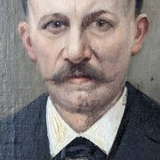 Oil on canvas old portrait gilded wooden frame country decoration