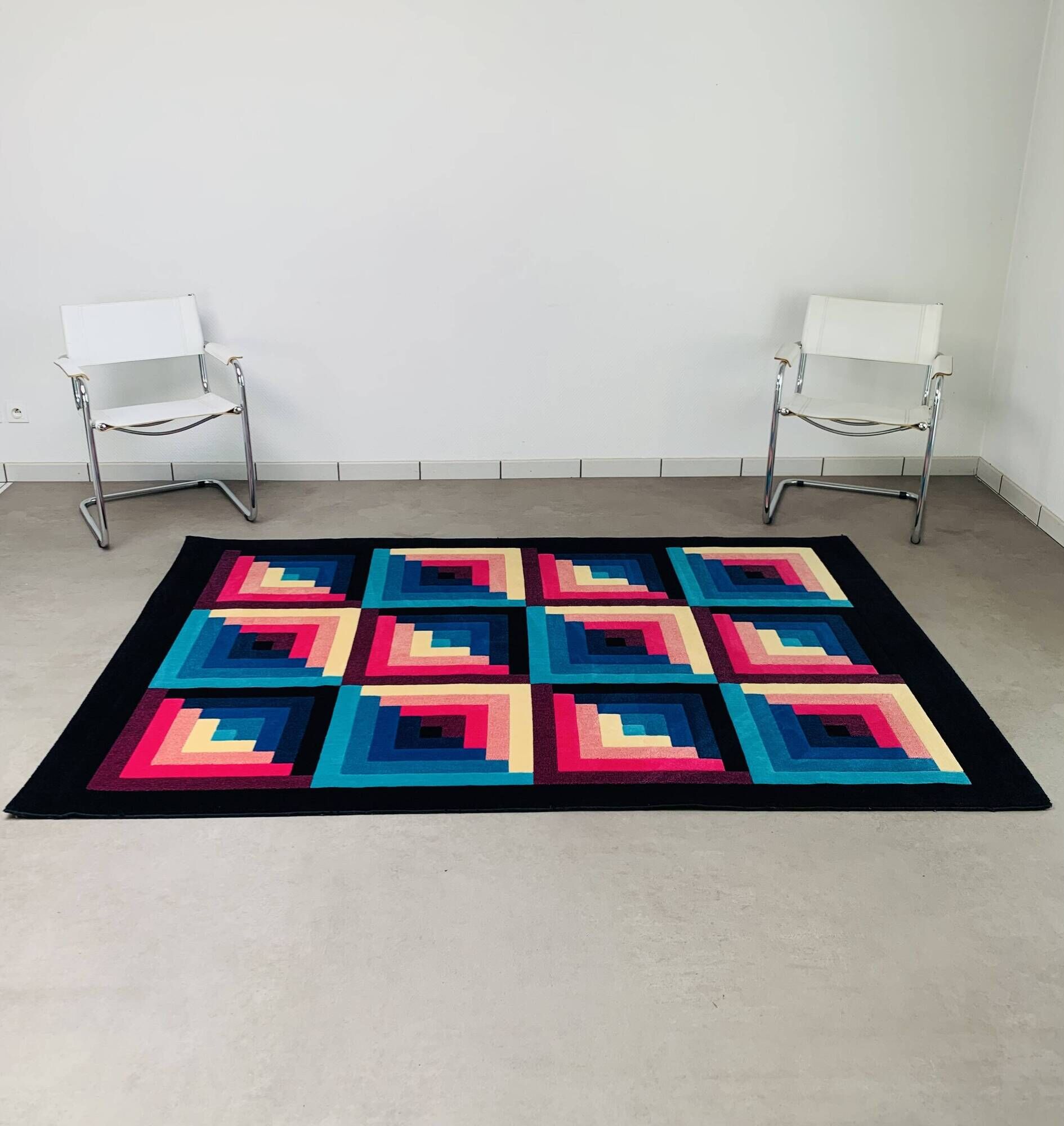 Geometric rug Missoni T&J Vestor model Posada, 1980s