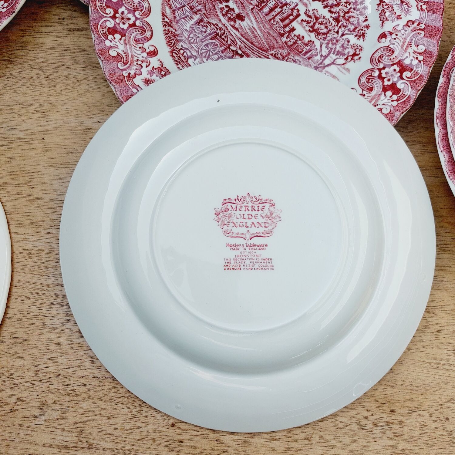 8 English Ironstone decor plates