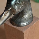 Vintage duck bottle opener signed Ducky in silver metal