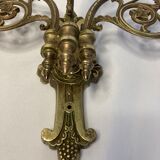 Empire three-branch bronze wall light, early 20th century