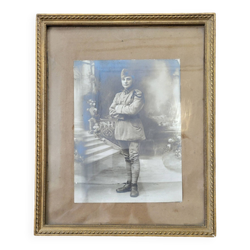 Golden wooden photo frame
