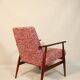 Vintage armchair and footrest red lobster Boho style fabric design by H.Lis 300-190 model