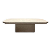 Design coffee table in raw travertine, mid-20th century Italy 1970.