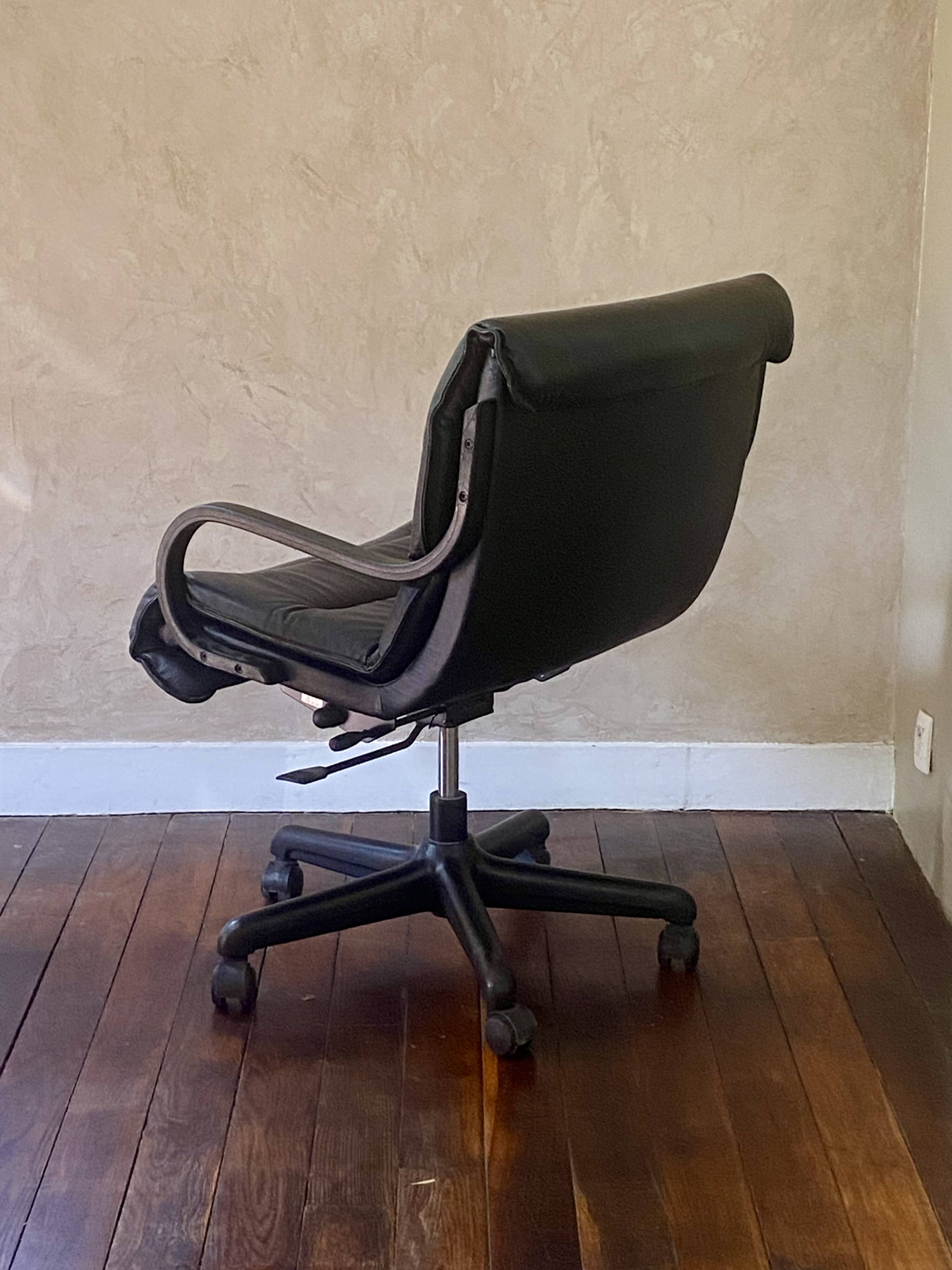 Adjustable Leather Office Chair from the 90s