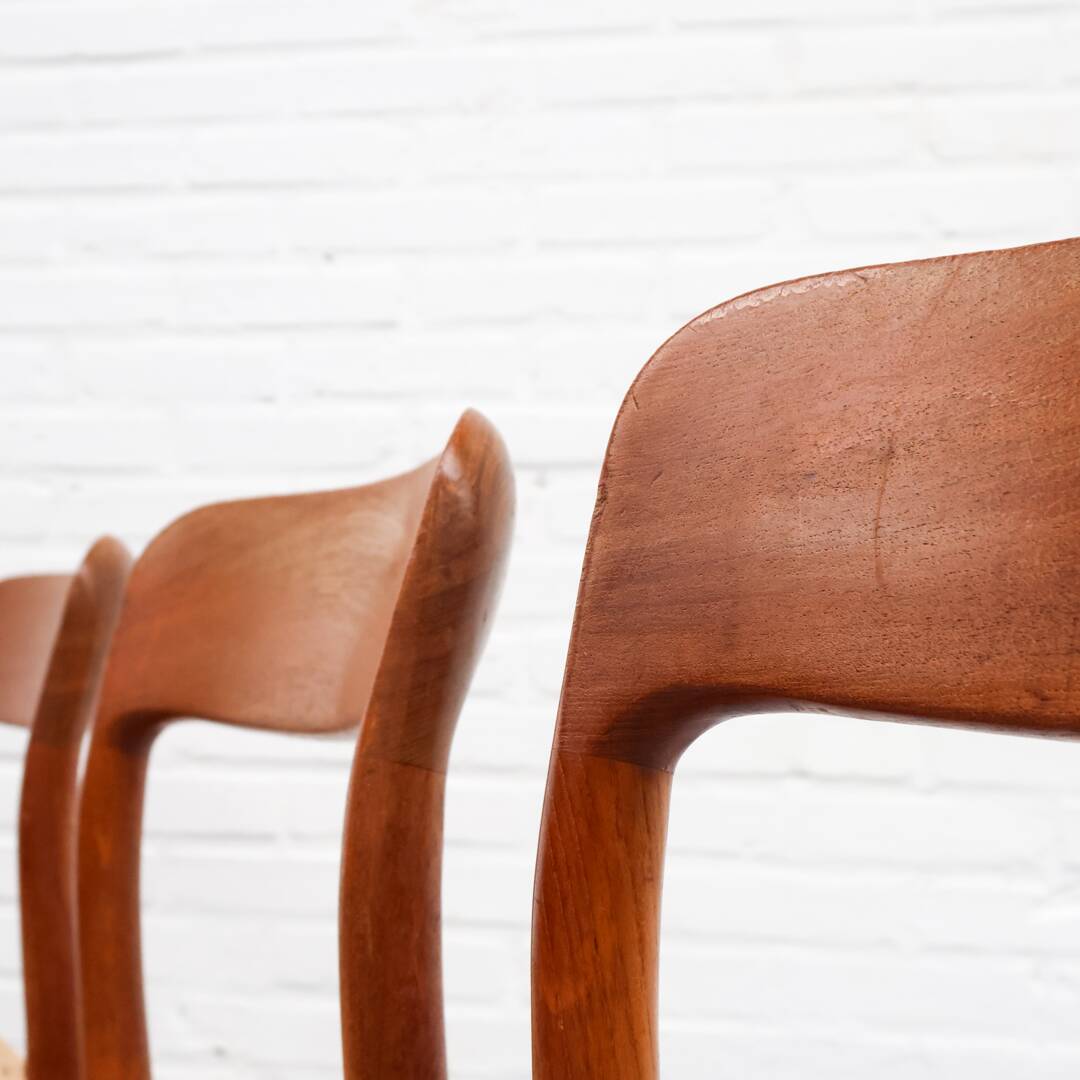 Niels Möller Model 75 Paper Cord Dining Chairs