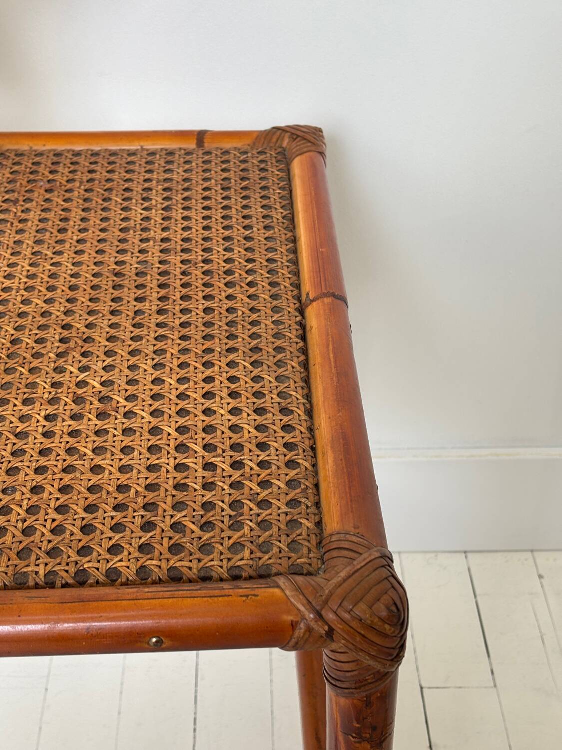 Rattan side table
