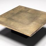 Table basse en laiton gravé par Christian Heckscher, Belgique, années 1970