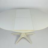 Vintage Dining Table Round Extandable 70s Space Age