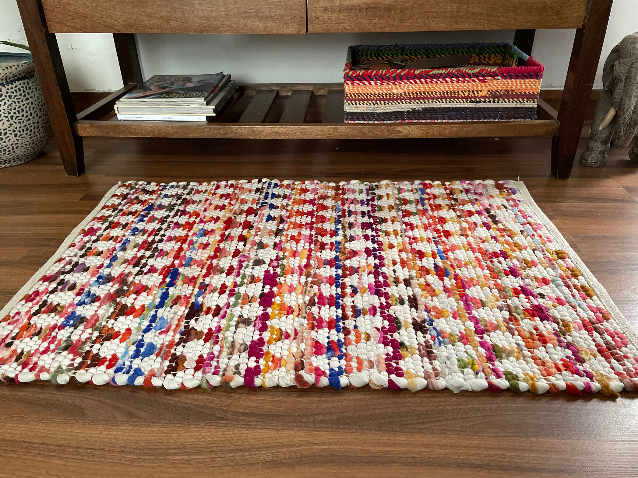 Tapis de porte tissé à la main en coton