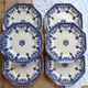 6 flat plates made of ironstone Longchamp model Rouen 19th century