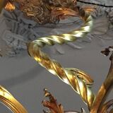 Napoleon III bronze chandelier, Louis XV style, baroque rocaille twist, 189