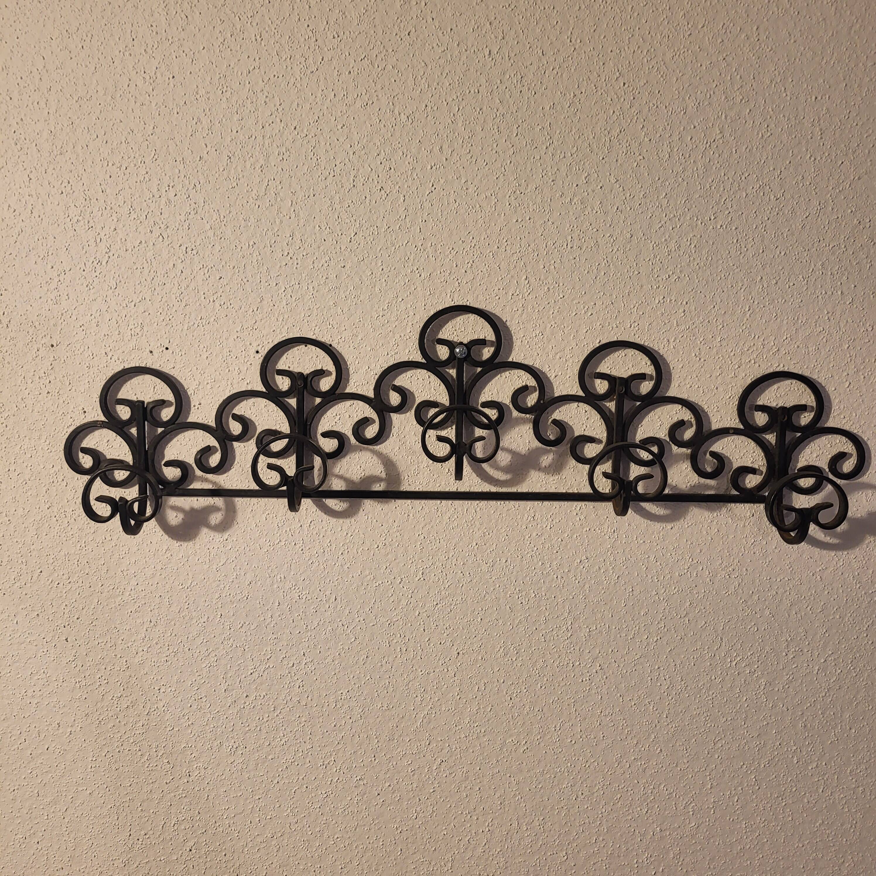 Decorative wrought iron wall hook