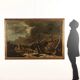 Ancient table, influence of Marco Ricci, winter landscape '700