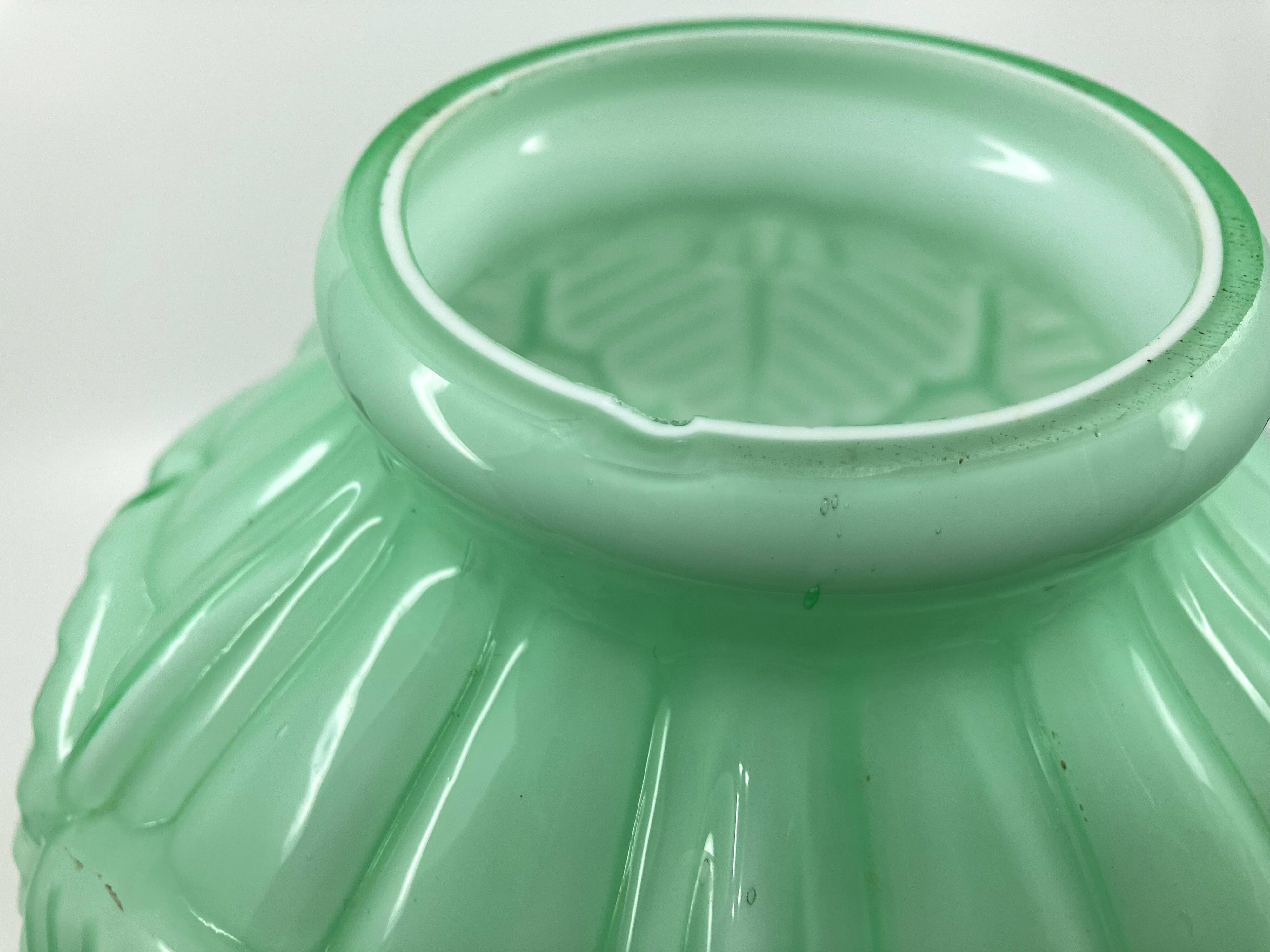 2 Art Deco vases in green opaline • Circa 1920/30