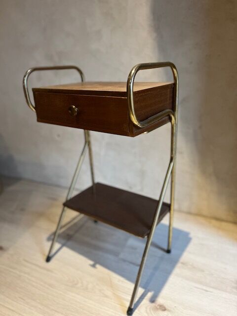 Bedside table 1960-70 wood and metal