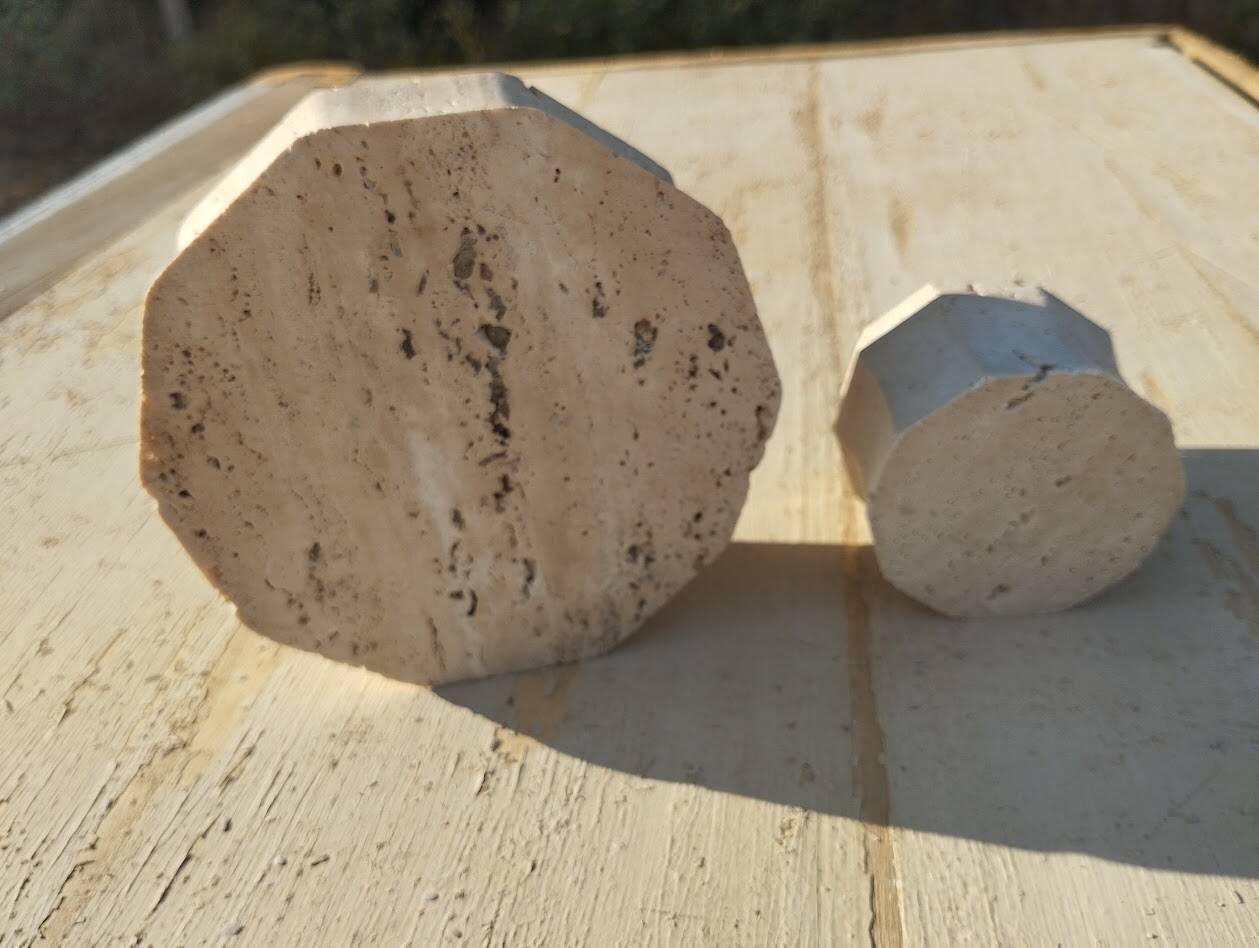 Vintage Ashtray & Lighter Duo in Travertine – Italy, 1970