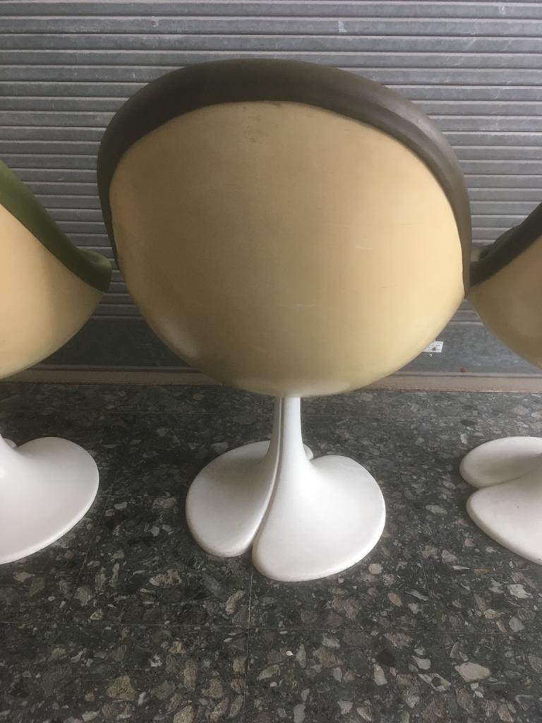 3 foot Tulip faux leather chairs.