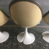 3 foot Tulip faux leather chairs.