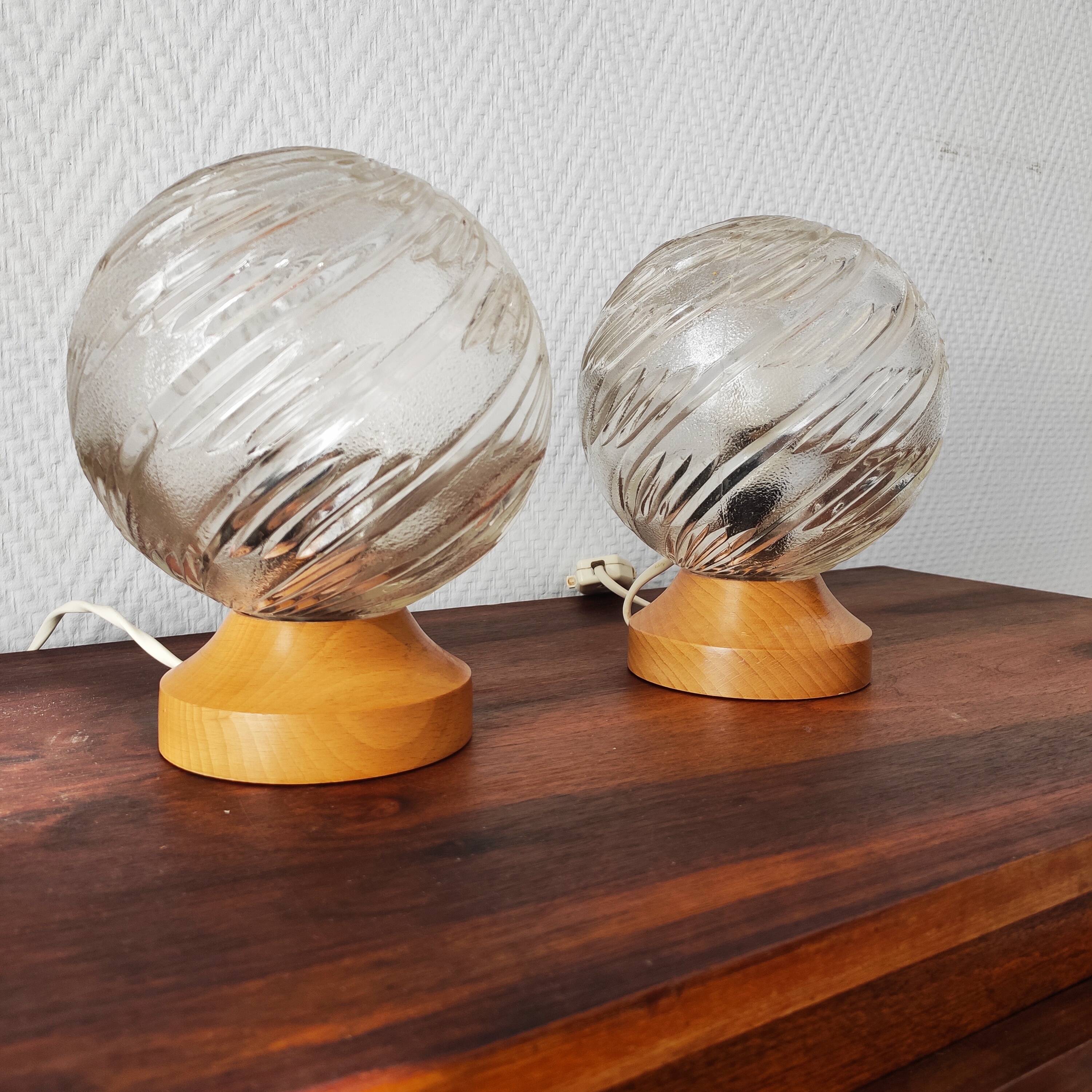 Pair of vintage Art Deco style bedside lamps