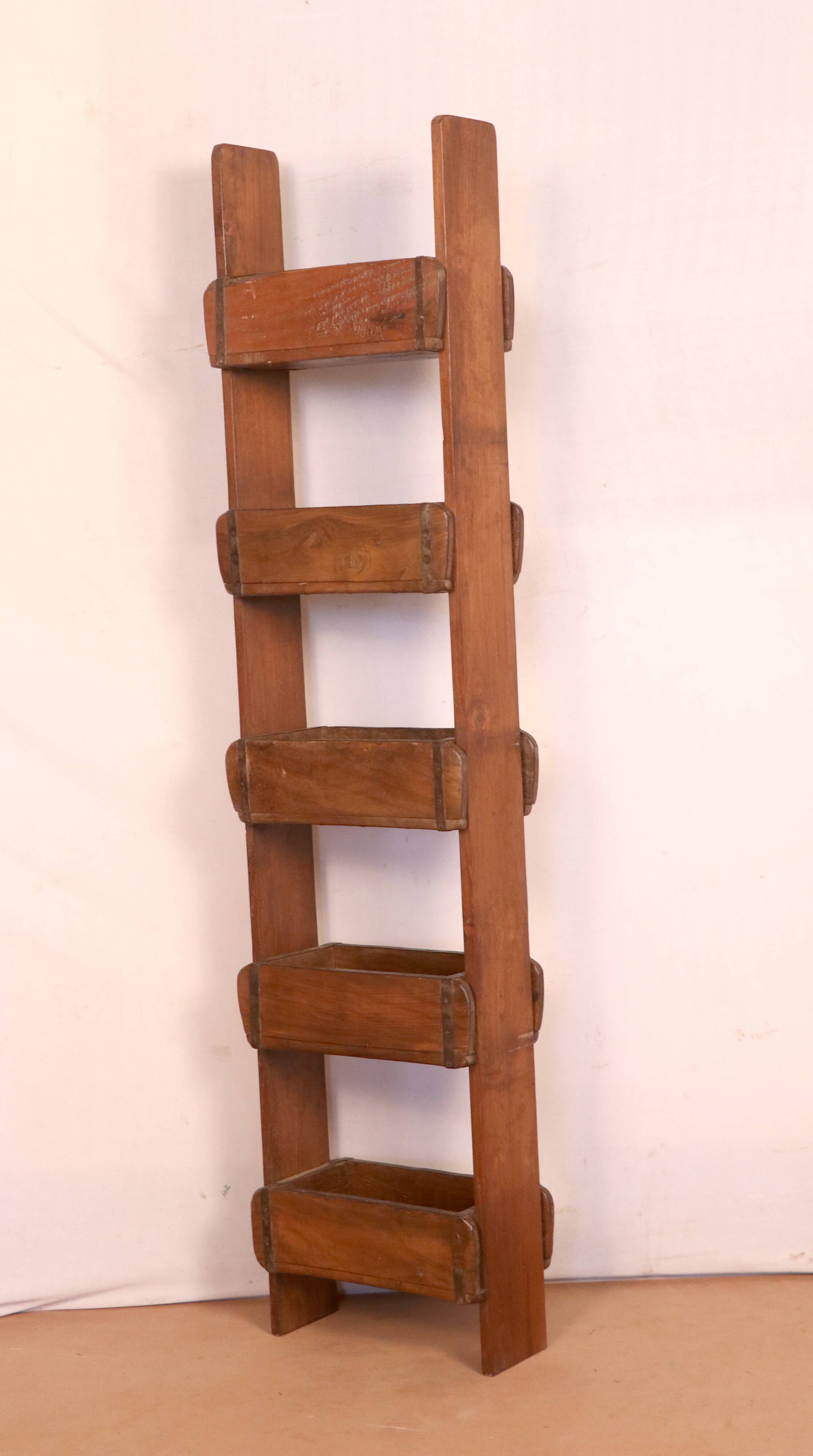 5-level shelf in Burmese teak
