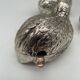 Salt shaker pepper and mustard bird in silver metal Gucci style
