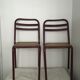 Chaise en bois et métal bordeaux