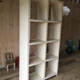 Chinese library shelf cracked lacquer ecru