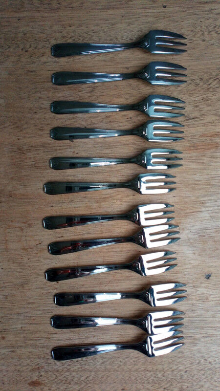 12 stainless steel dessert forks
