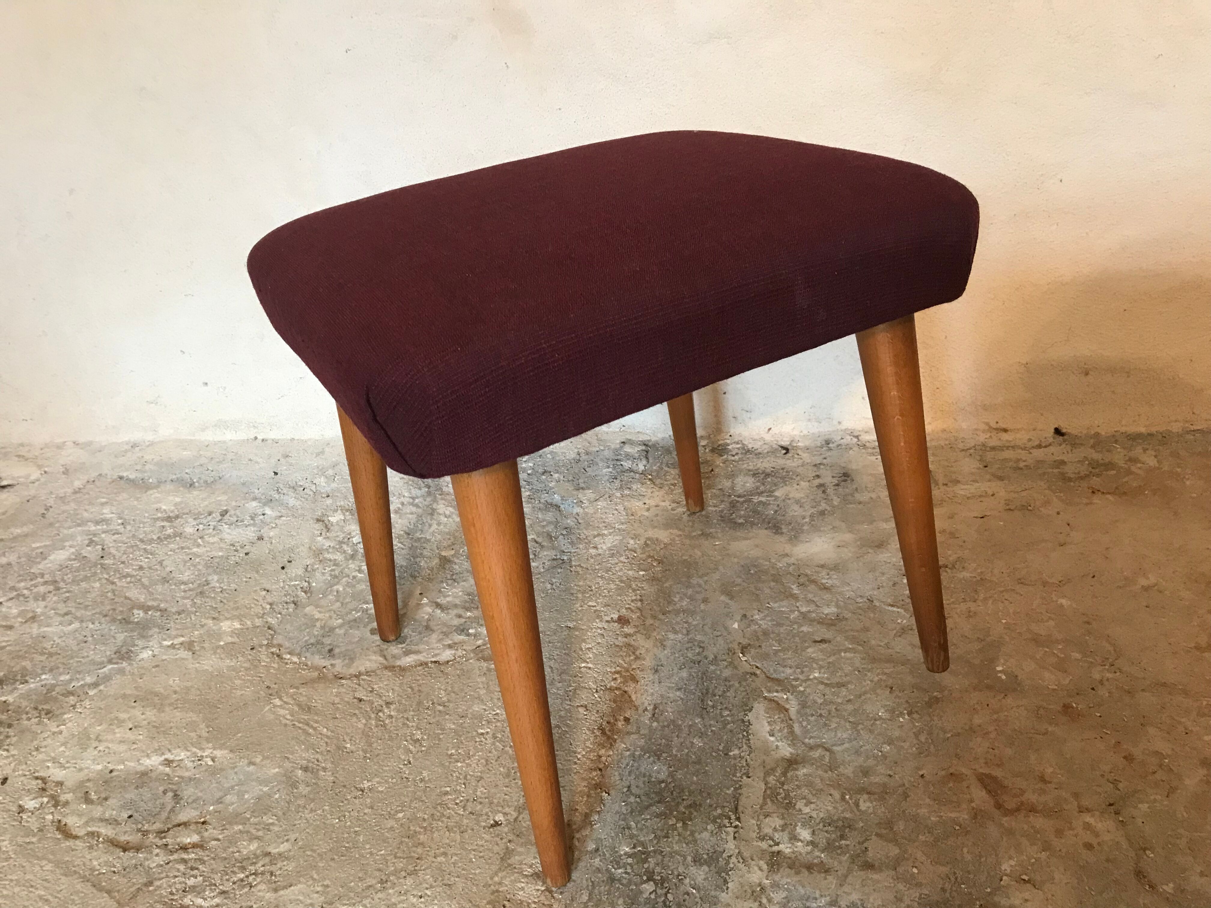 Vintage stool ottoman 1960