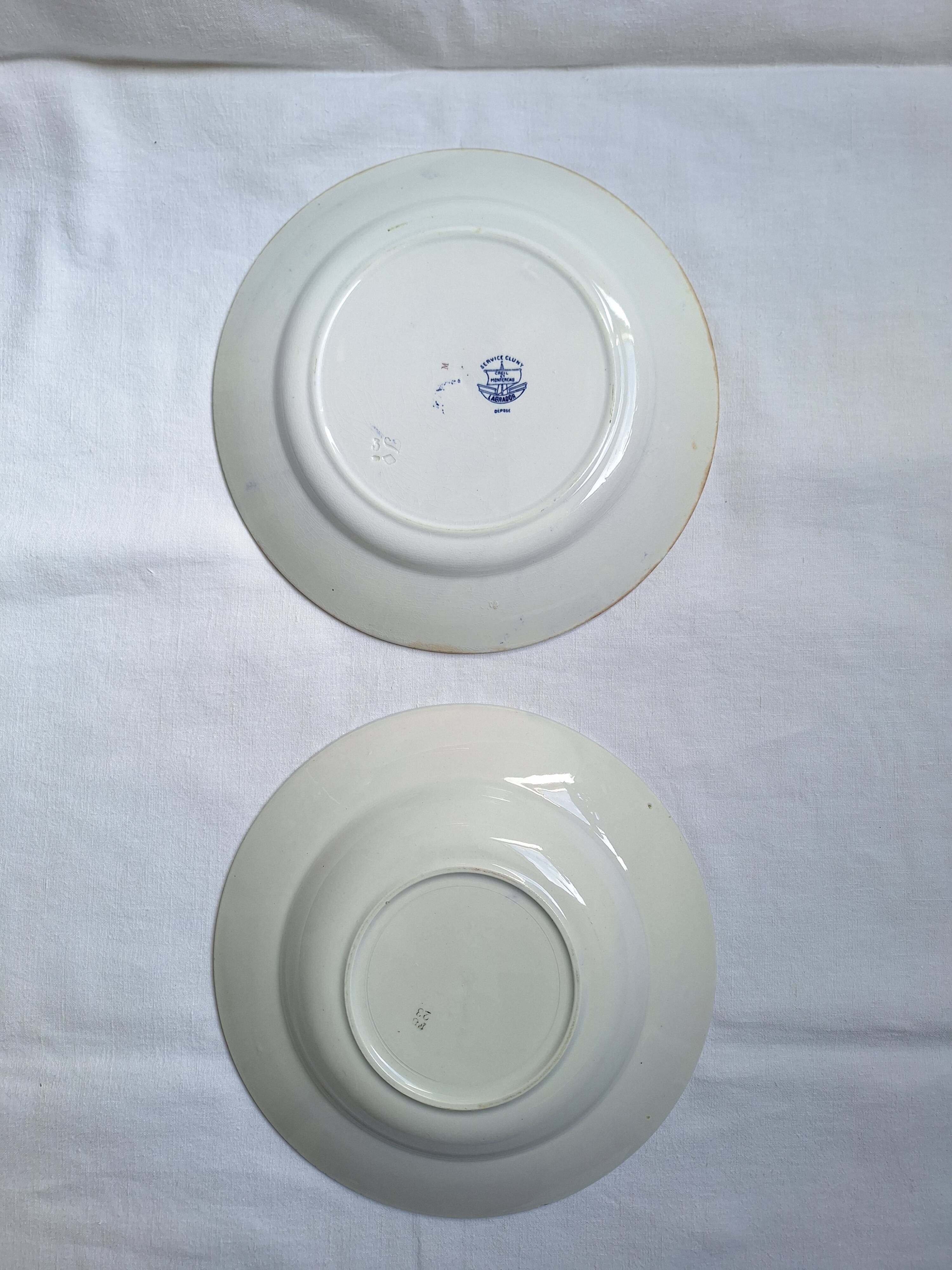 Shallow dish Badonviller and Creil and Montereau blue