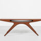 Midcentury danish smile coffee table in teak by johannes andersen for silkeborg 1950s