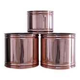 trois cache-pot cylindre design scandinave années 80