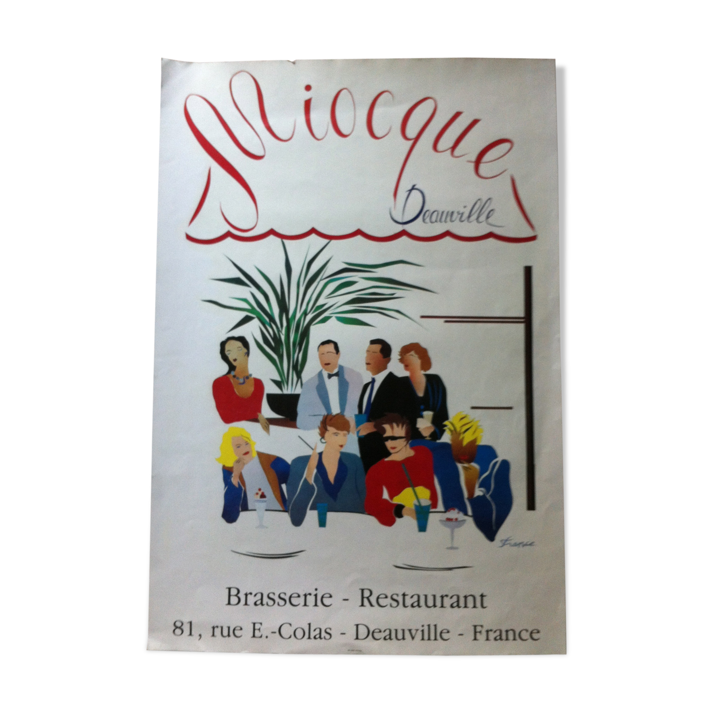 Poster of the years 70 Brasserie "Miocque" Deauville