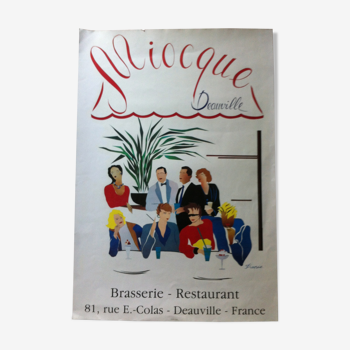 Poster of the years 70 Brasserie "Miocque" Deauville