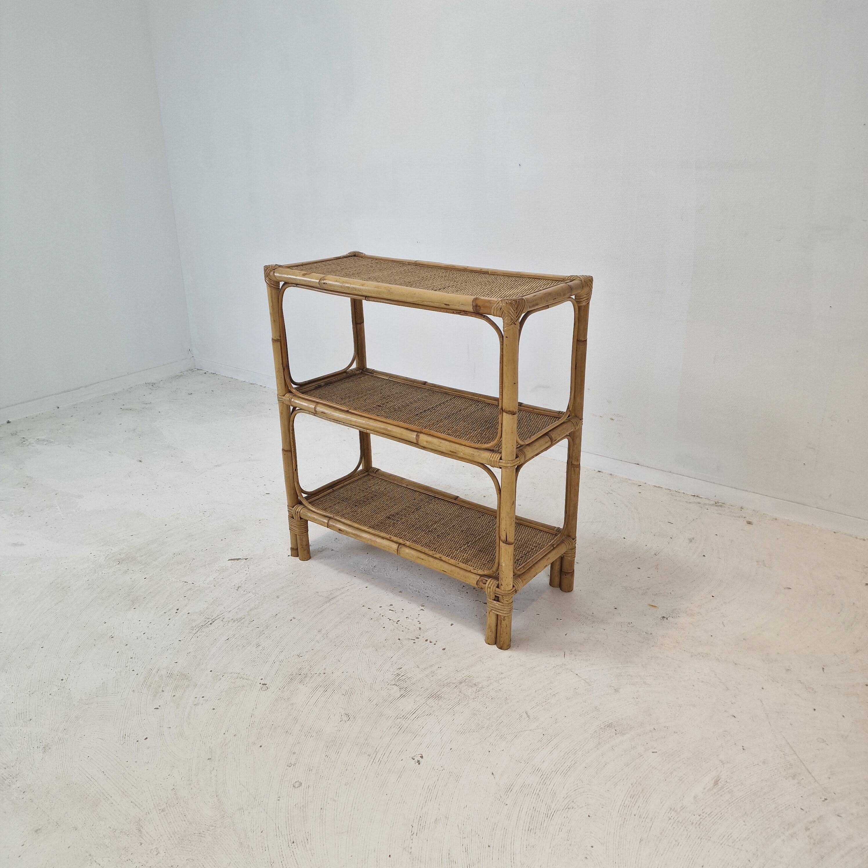 Italian Bamboo and Rattan Credenza, 1970s