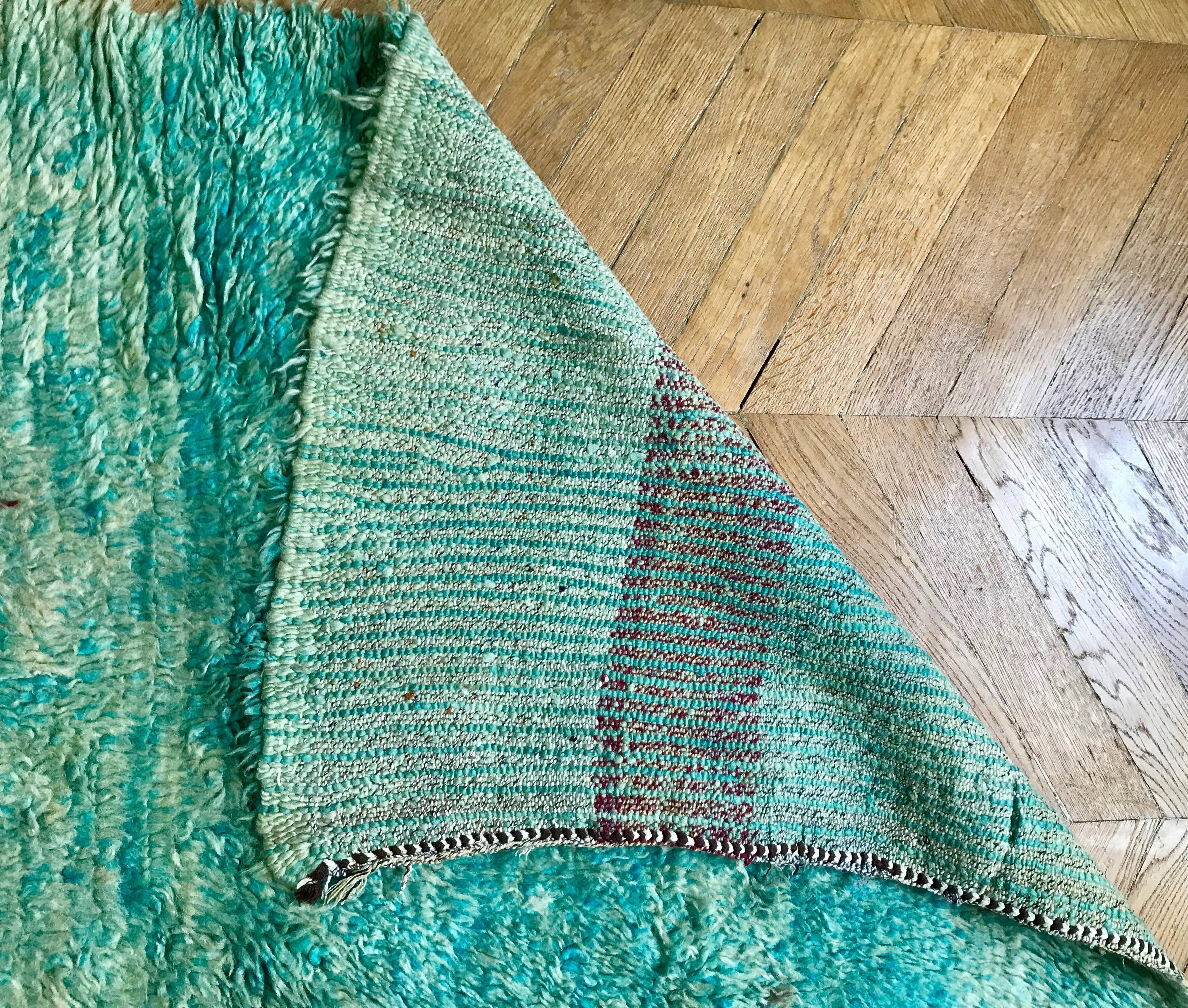 Green boujaad carpet 110x220cm