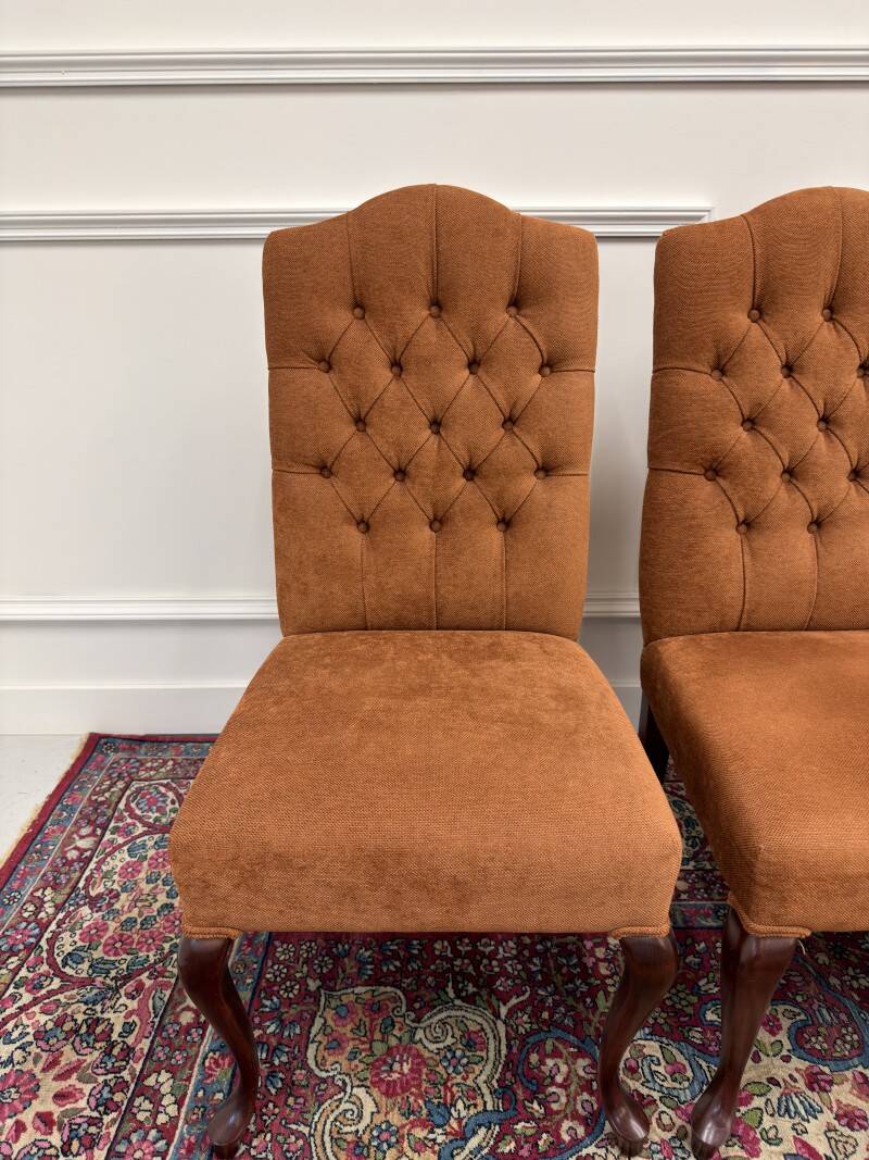 Set of Classic English Upholstered Chesterfield Chairs