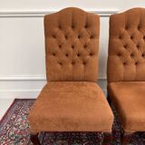 Set of Classic English Upholstered Chesterfield Chairs