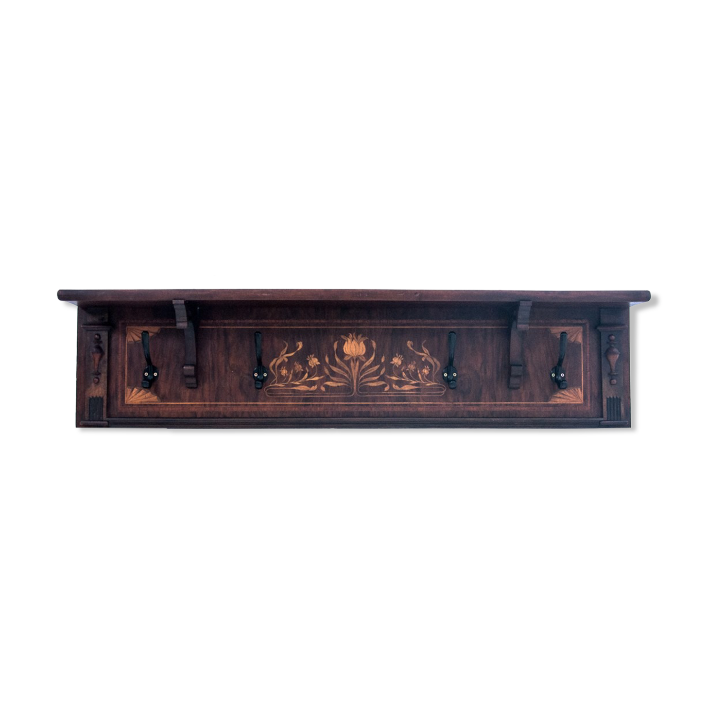 Inlay coat rack, western europe, early 20th century.