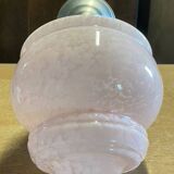 Art Deco globe pendant light, Clichy glass, pale pink, early 20th century.
