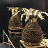 Pair of pineapple palm tree lamps