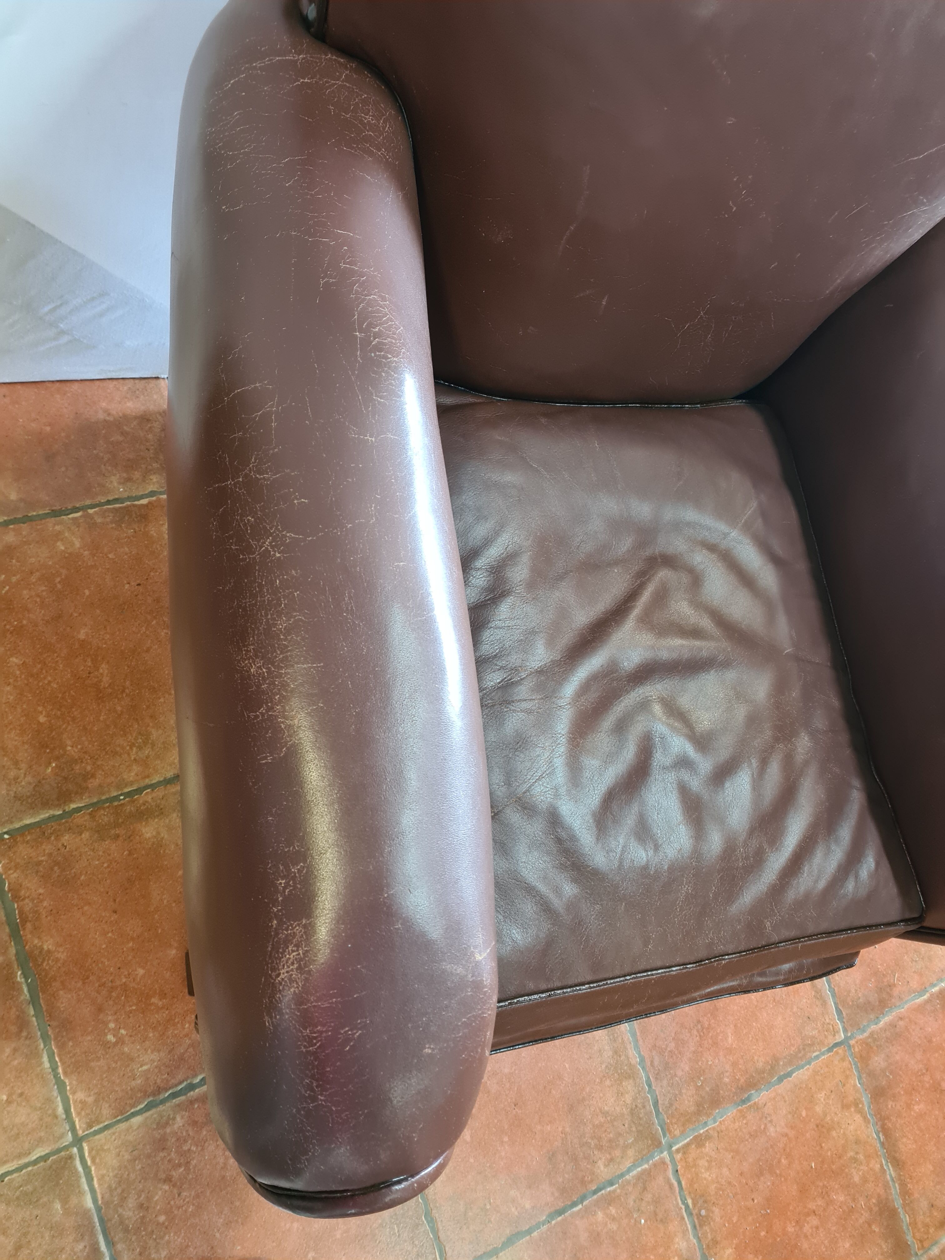 Fauteuil club vintage  en cuir