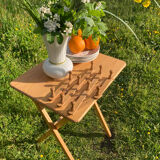 Vintage zigzag extendable coat rack in pine wood 80